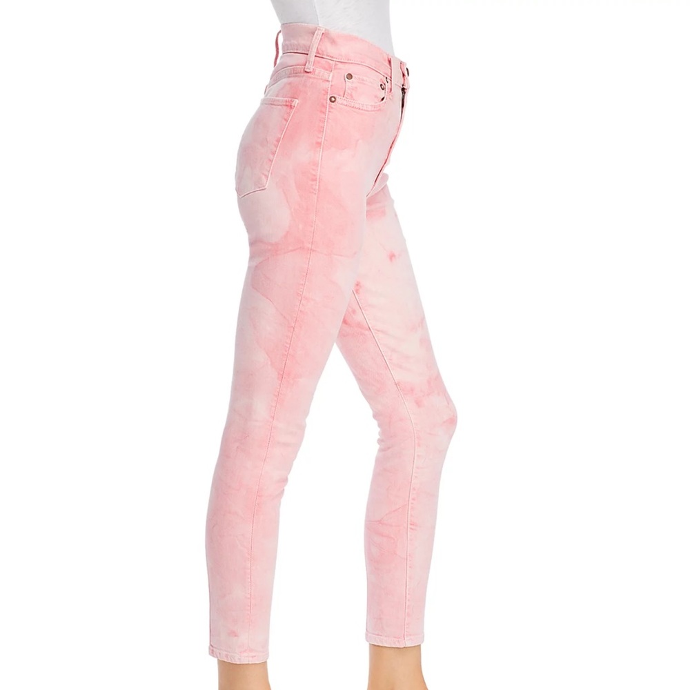 Alice + Olivia High-Rise Good Skinny Jeans in Crystal Cloud Pink - Picture 3 of 8